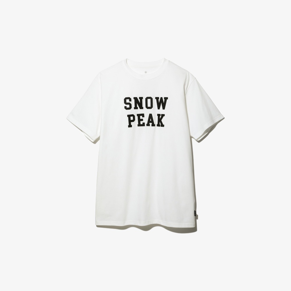 스노우피크 SNOW PEAK Felt Logo T shirt White (TS-22AU001)