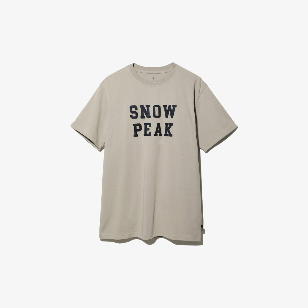 스노우피크 SNOW PEAK Felt Logo T shirt Beige (TS-22AU001)